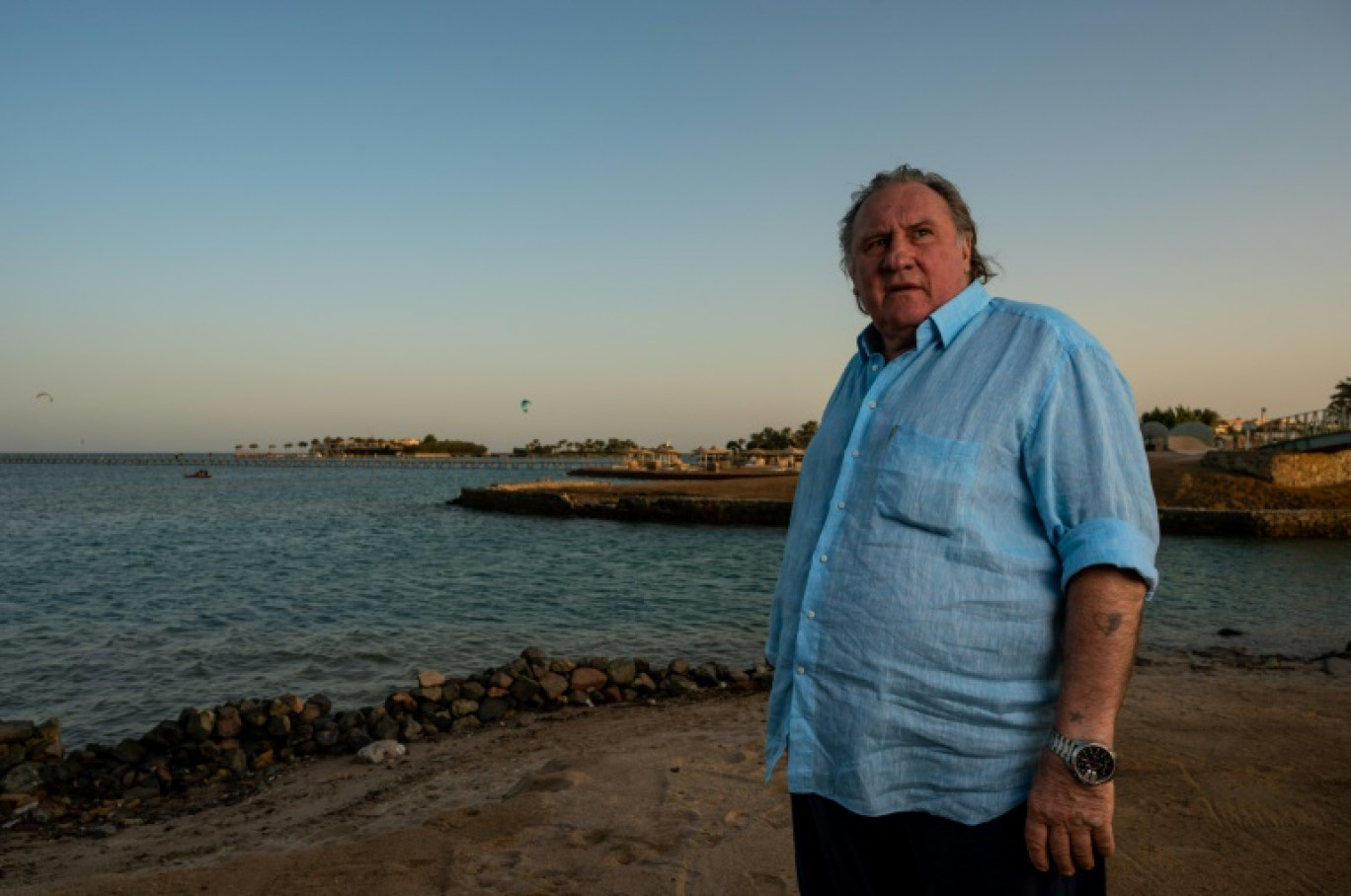 Gérard Depardieu lors de la 4e édition du Festival du film d'El Gouna, dans la station balnéaire égyptienne d'El Gouna, sur la mer Rouge, le 24 octobre 2020 © Ammar Abd Rabbo