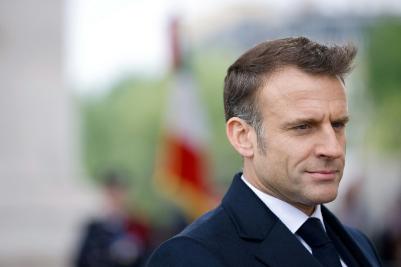 Le président Emmanuel Macron, le 8 mai 2024 à Paris © Johanna Geron