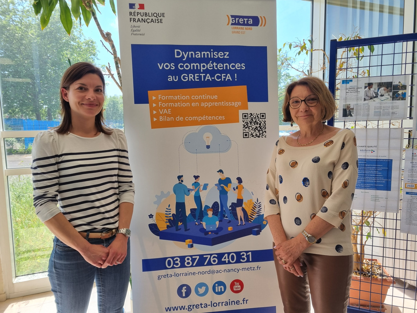 Élodie Bernd, responsable communication, et Véronique Florentin, directrice opérationnelle du Greta-CFA Lorraine Nord.