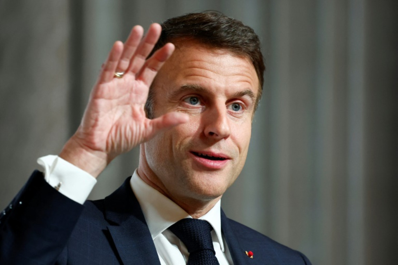 Le président Emmanuel Macron à Paris, le 26 février 2024 © GONZALO FUENTES