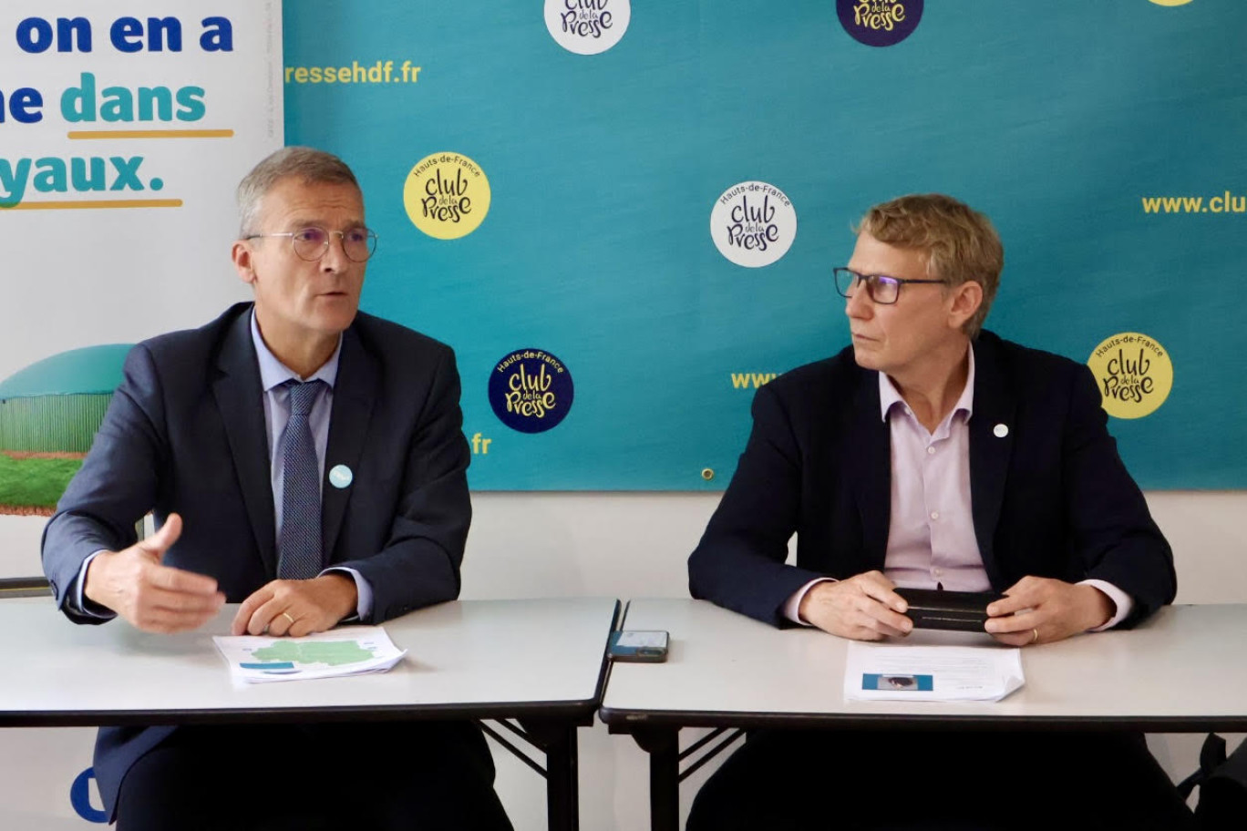 Didier Cousin, directeur territorial Hauts-de-France de GRDF et Philippe Lahet, directeur GRDF Nord-Ouest. © Marine Tesse