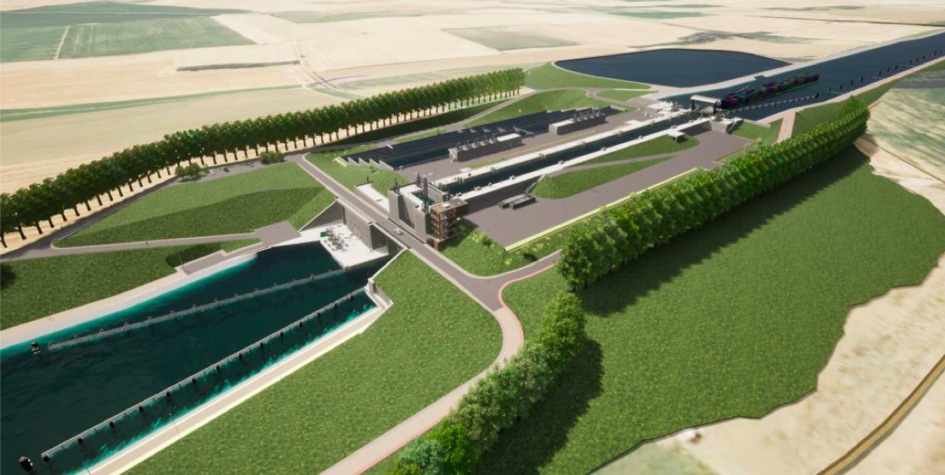 Vue 3D de ce à quoi ressemblera l’écluse de Oisy-le-Verger. © SCSNE-ONE