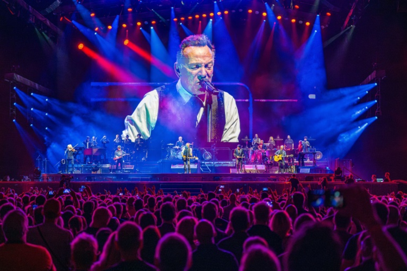 Un concert de Bruce Springsteen accompagné du E Street Band, à Stockholm, le 15 juillet 2024 © Magnus LEJHALL