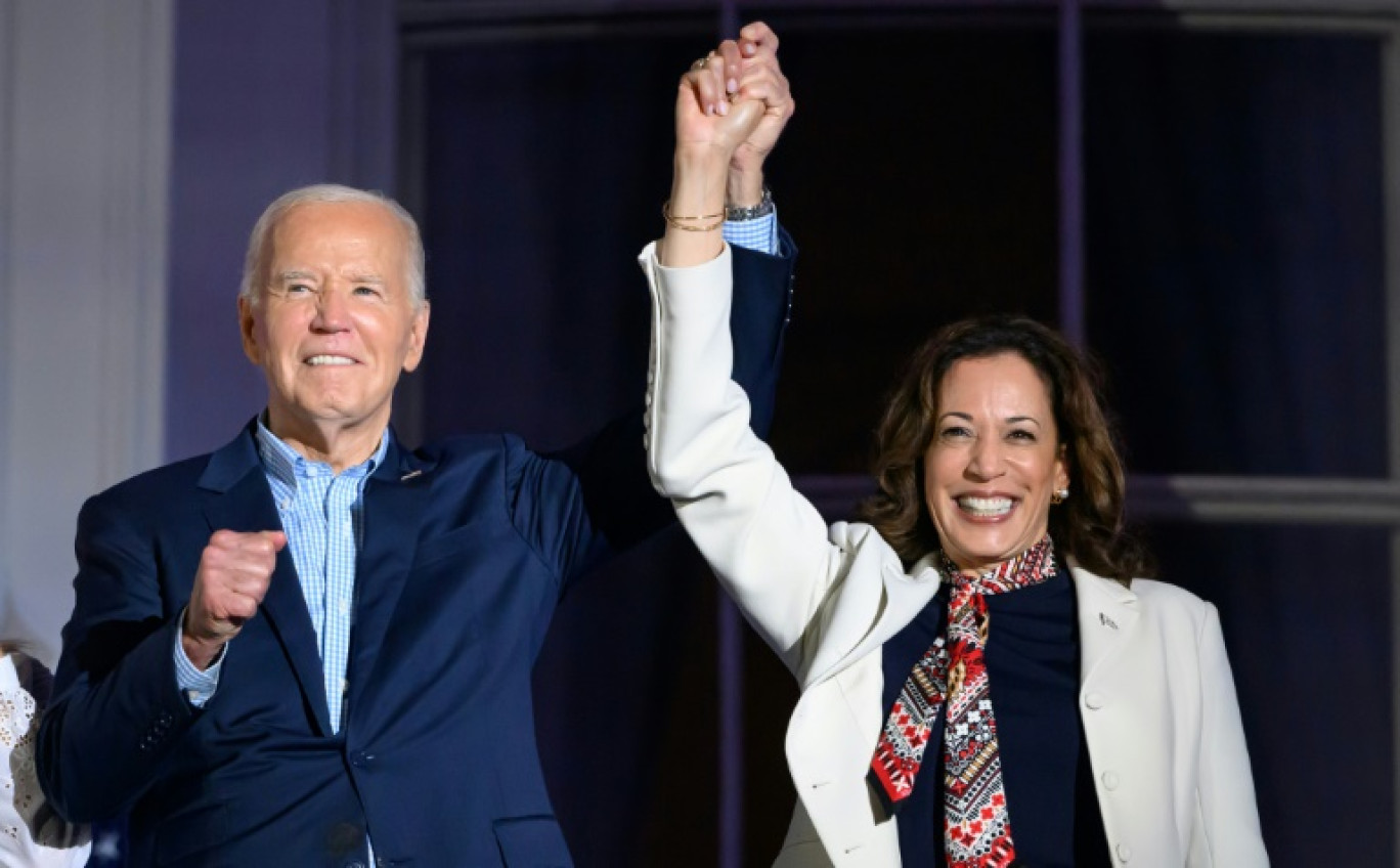 Le président américain Joe Biden et la vice-présidente Kamala Harris le 4 juillet 2024 à la Maison Blanche © Mandel NGAN