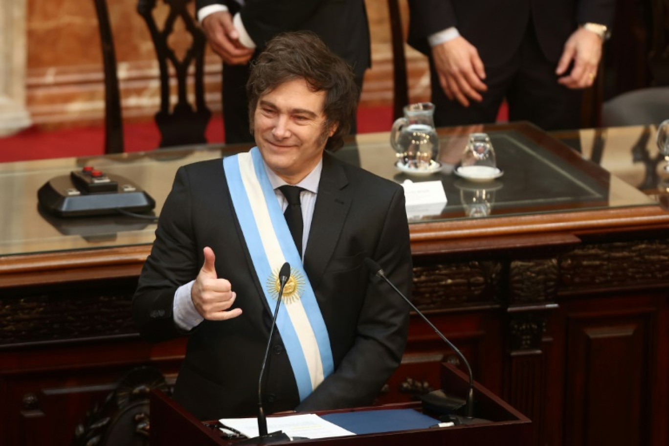 Le président argentin Javier Milei lors de la présentation du projet de budget 2025 au Congrès, le 15 septembre 2024 à Buenos Aires © ALEJANDRO PAGNI
