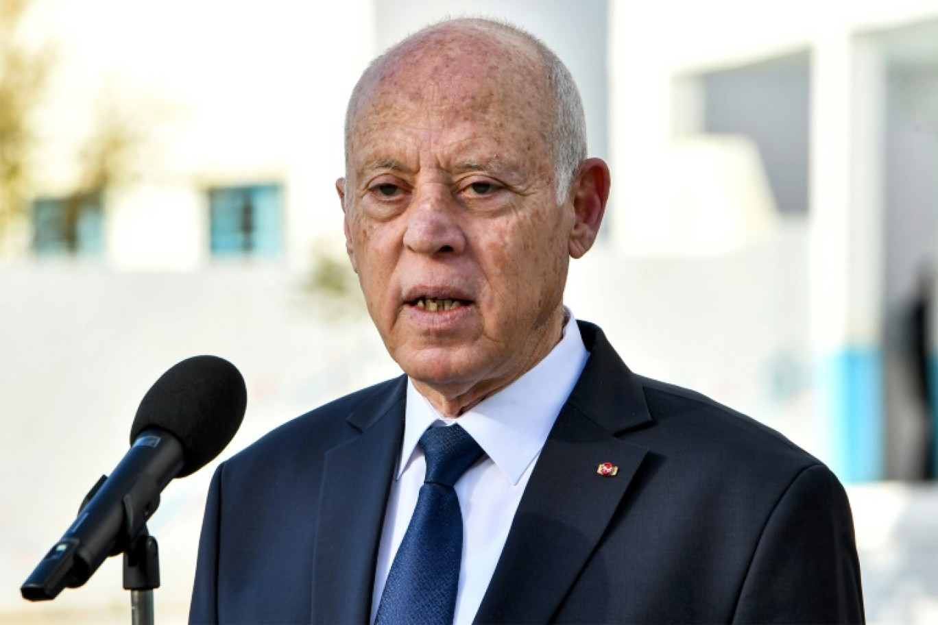 Le président tunisien Kais Saied, le 24 décembre 2023, à Mnihla, en Tunisie © FETHI BELAID