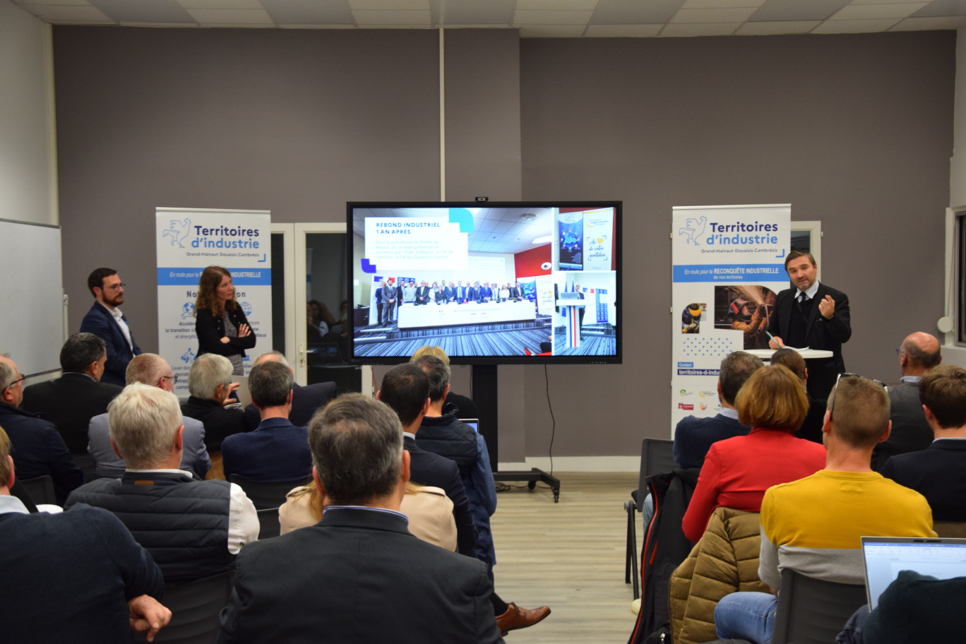 Dirigeants d’entreprises et représentants des collectivités étaient conviés au Pôle Eco de Maubeuge pour le comité local annuel ‘Territoire d’industrie du Grand-Hainaut Douaisis Cambrésis.
