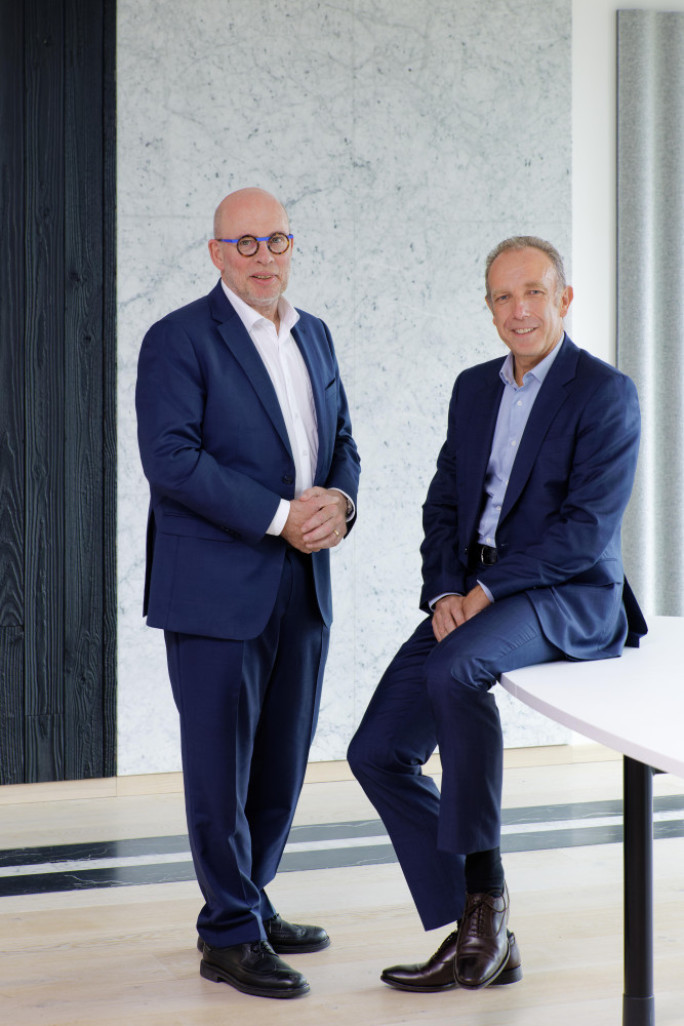 Bruno Goré, président du directoire de la Caisse d'Epargne Normandie et Laurent Roubin, Président du Directoire de la Caisse d'Epargne Hauts-de-France. Les deux établissements bancaires ont annoncé leur rapprochement.