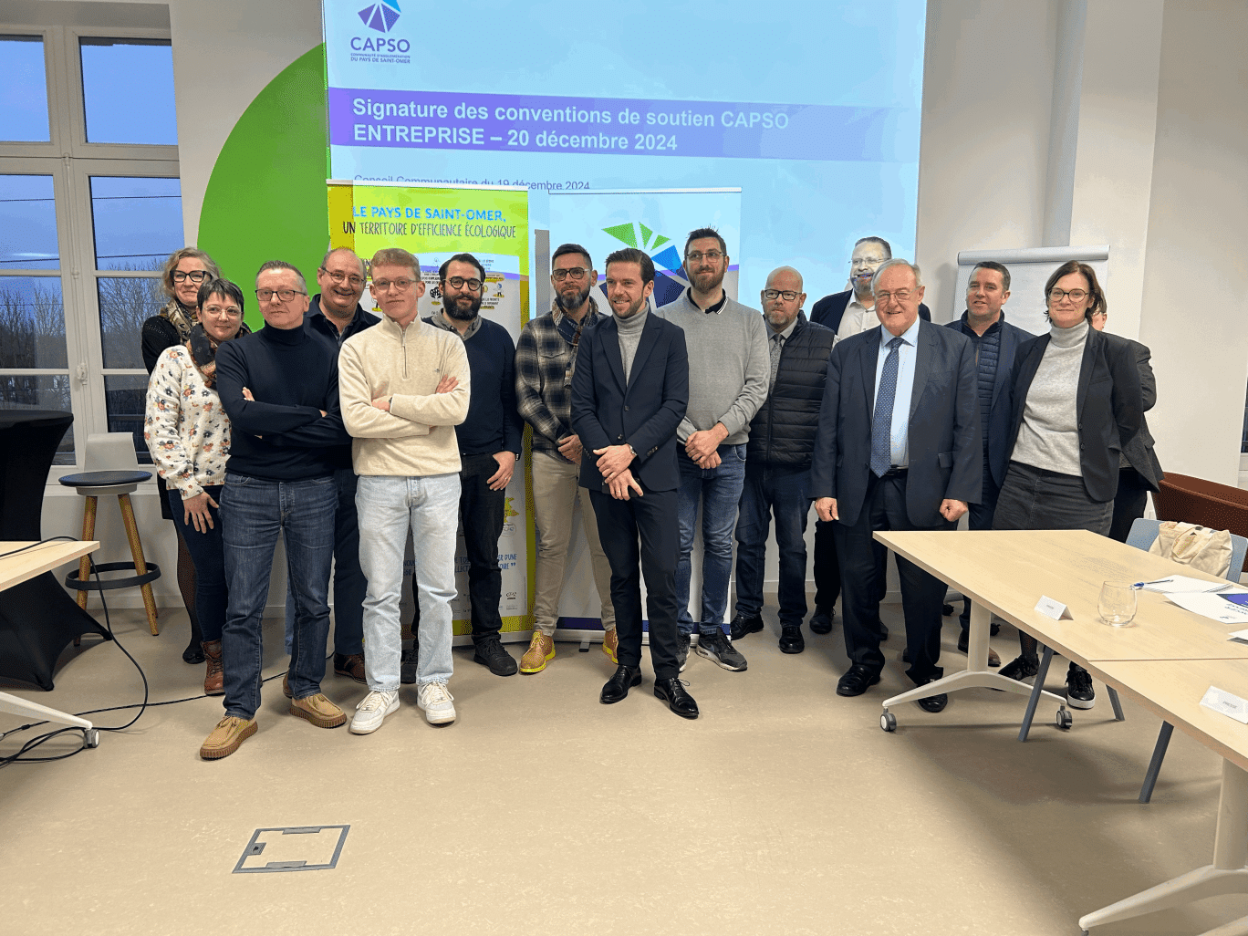 Le 20 décembre, à La Station de Saint-Omer, les entrepreneurs qui ont reçu des aides, sont venus présenter leurs projets de développement afin de se faire connaître. © Aletheia Press / L.Péron
