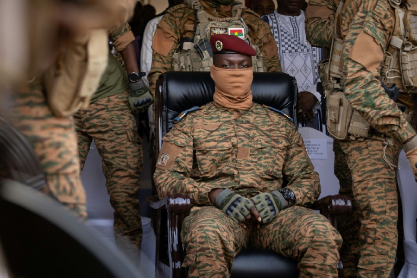 Le chef de la junte au Burkina Faso, le capitaine Ibrahim Traoré, à Ouagadougou le 15 octobre 2022 © OLYMPIA DE MAISMONT
