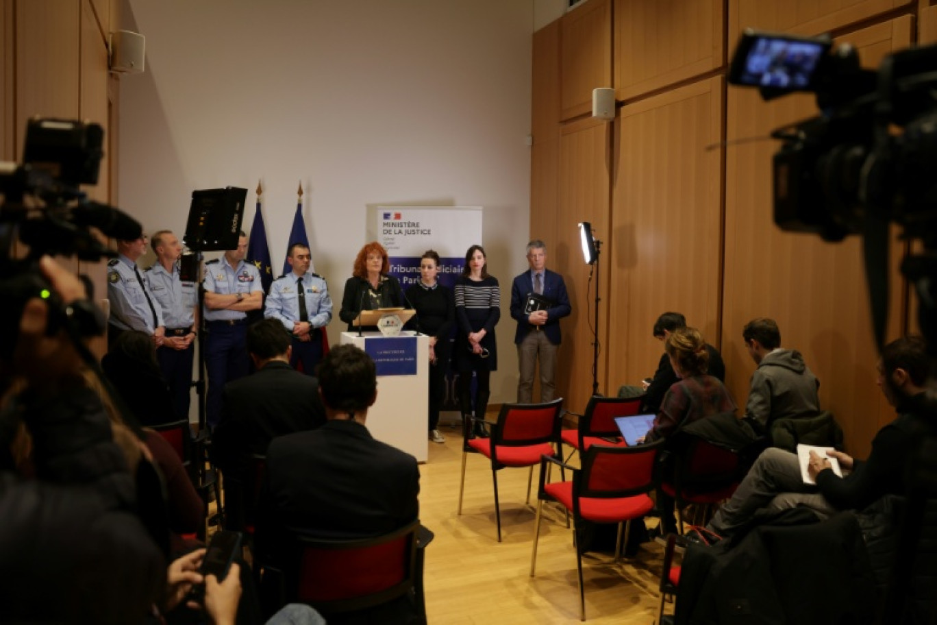 Conférence de presse le 23 janvier à Paris, après l'enlèvement puis la libération de David Balland, cofondateur de la société Ledger. © Thibaud MORITZ