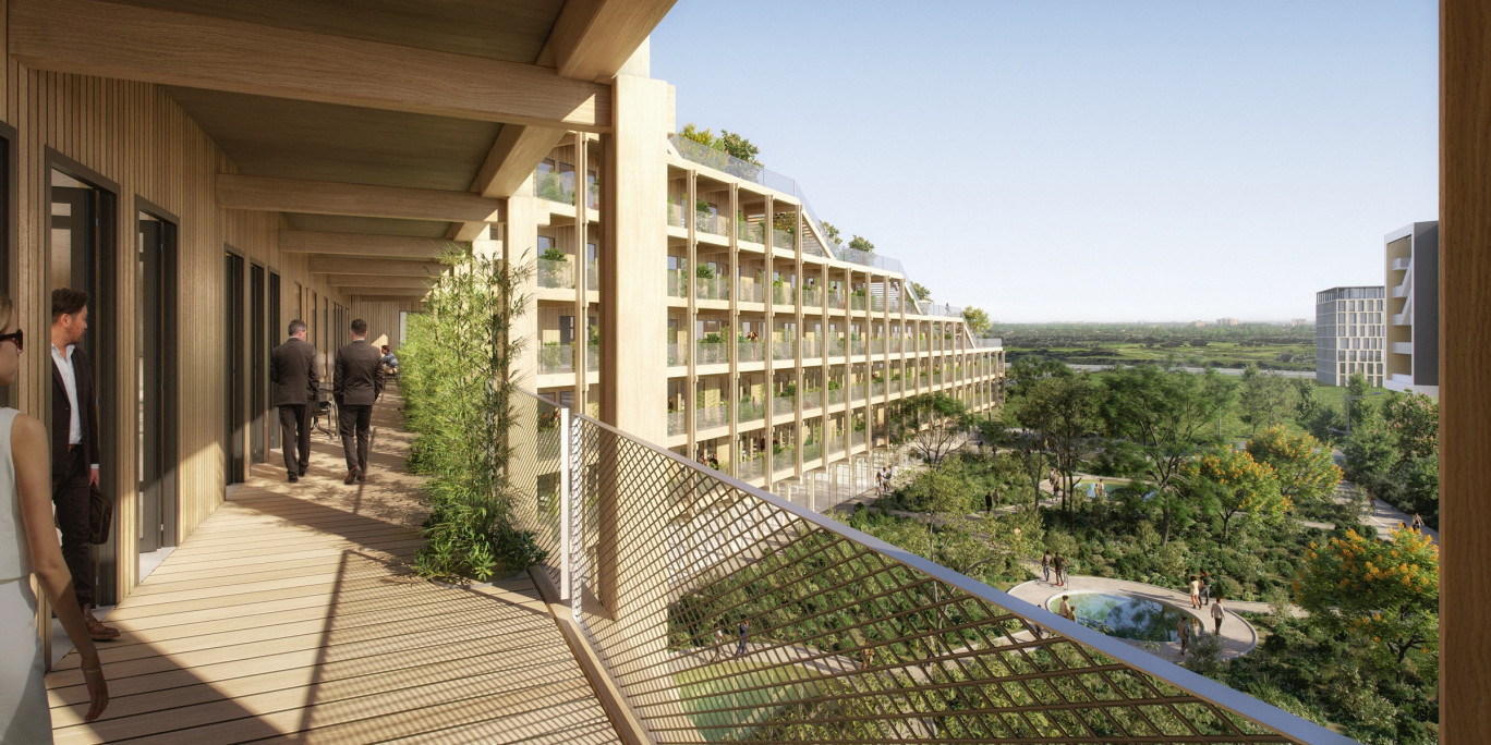 Vue d'architecte du futur siège social. ©AVENTIM