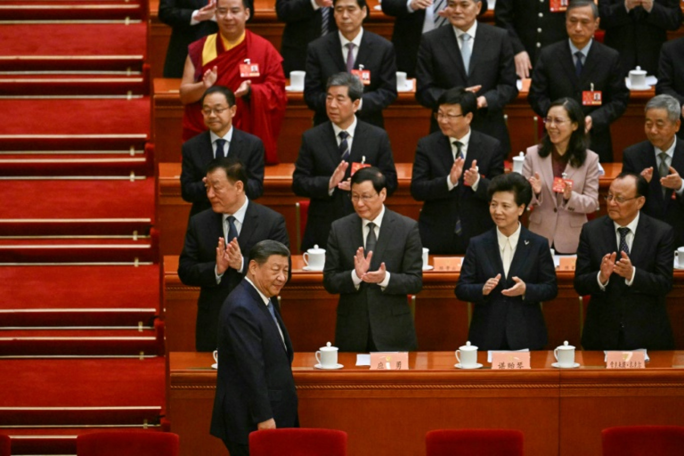 Graphique montrant la part des exportations vers les États-Unis dans les exportations totales de la Chine, du Canada et du Mexique en 2024 © Sylvie HUSSON