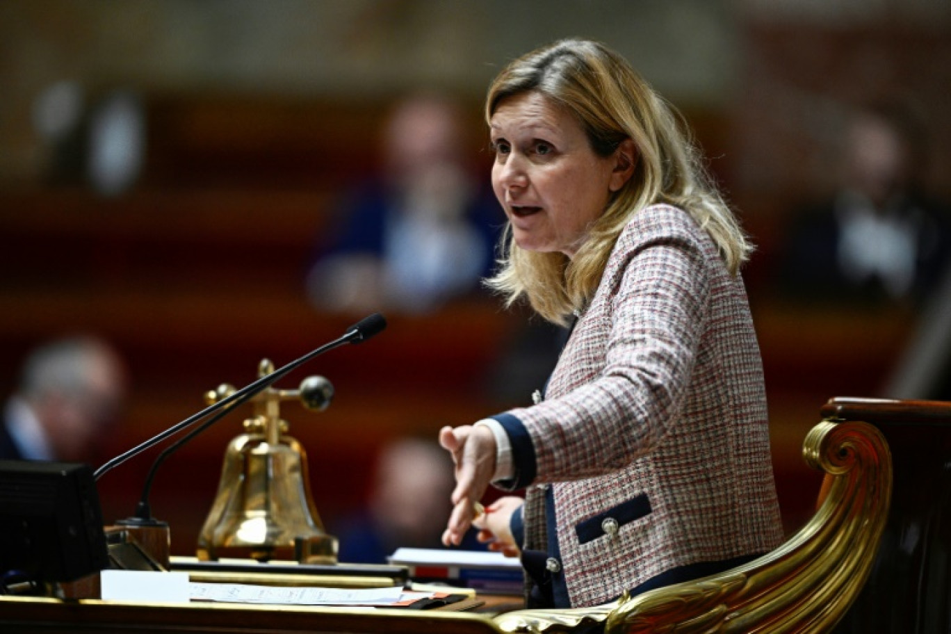 La présidente de l'Assemblée nationale Yaël Braun-Pivet à l'Assemblée nationale, à Paris, le 12 mars 2025 © JULIEN DE ROSA