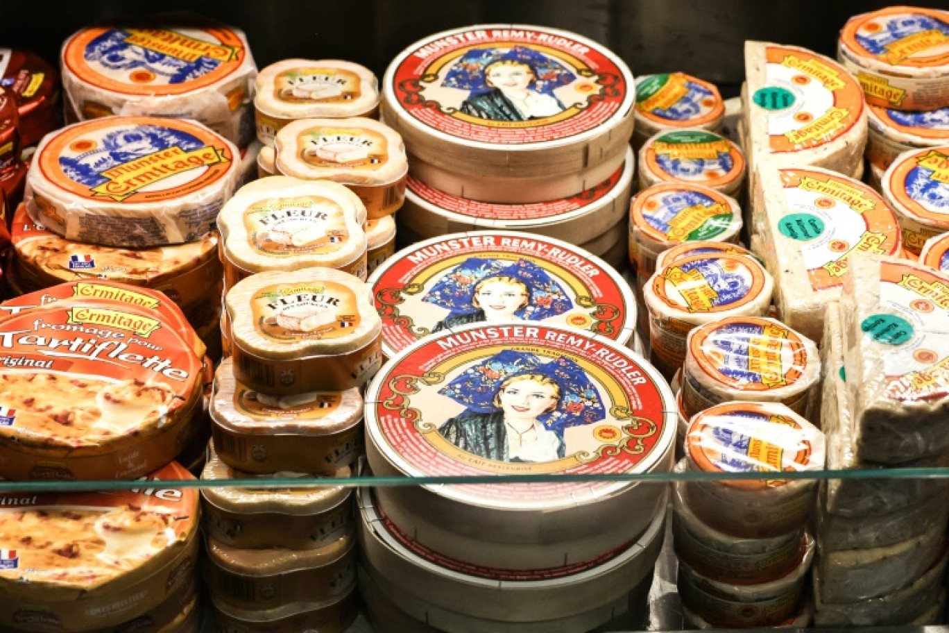 Fromages de différentes régions françaises, au 61ème Salon International de l'Agriculture à la Porte de Versailles, le 24 février 2025. © Thibaud MORITZ