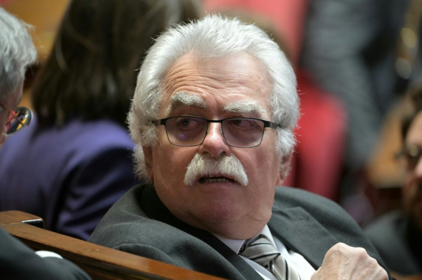 Le patron des députés communistes André Chassaigne à l'Assemblée nationale, le 21 janvier 2025 à Paris © Bertrand GUAY