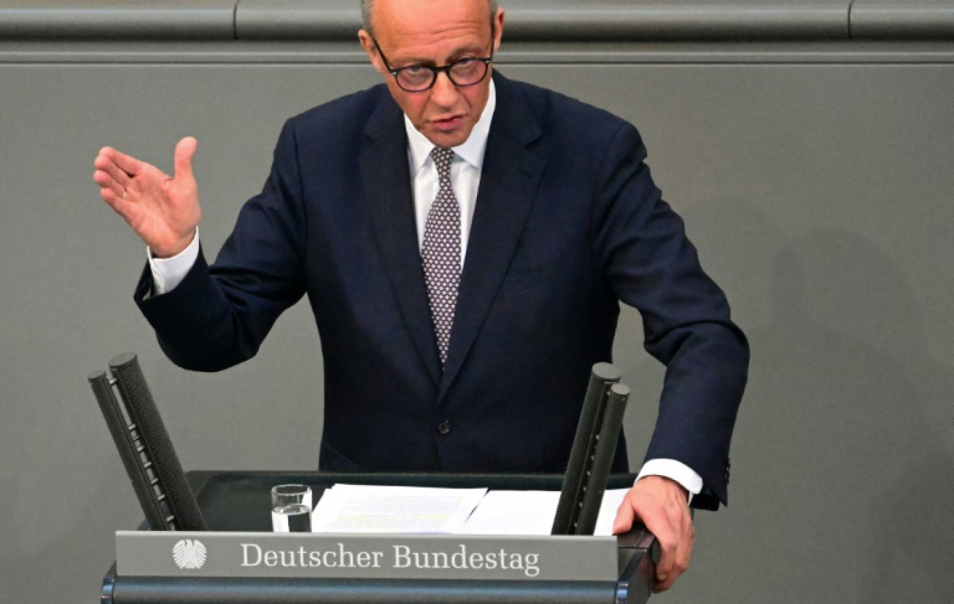 Friedrich Merz s'exprime lors d'une séance du Bundestag, le 18 mars 2025 à Berlin © Lilith von Borstel