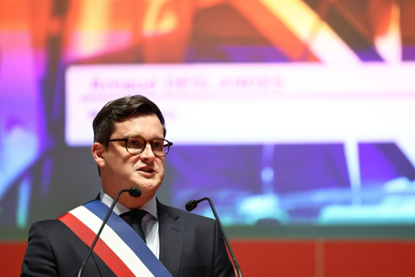 Arnaud Deslandes, a été élu maire de Lille, succédant à Martine Aubry dont il était le premier adjoint, Lille le 21 mars 2025. © Sameer AL-DOUMY