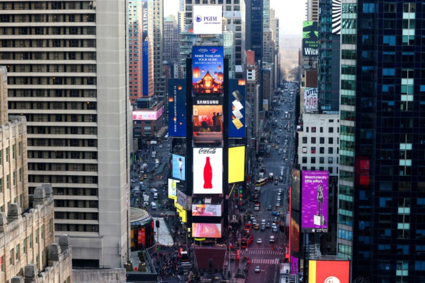 Times Square, à New York, le 27 décembre 2024 © CHARLY TRIBALLEAU