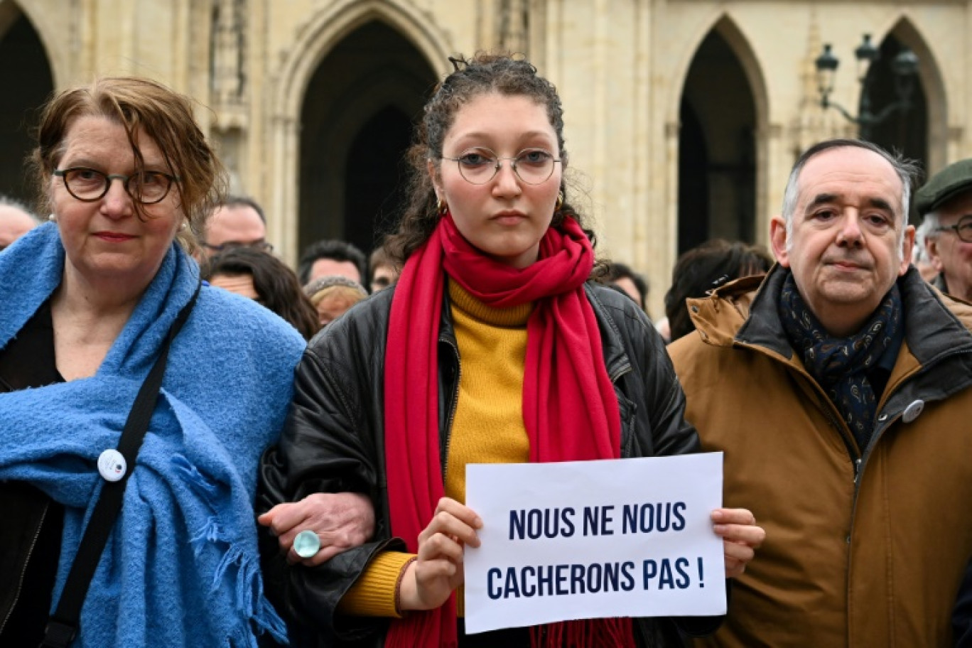 Marche silencieuse en soutien au rabbin d'Orléans, à Orléans, le 25 mars 2025 © JEAN-FRANCOIS MONIER
