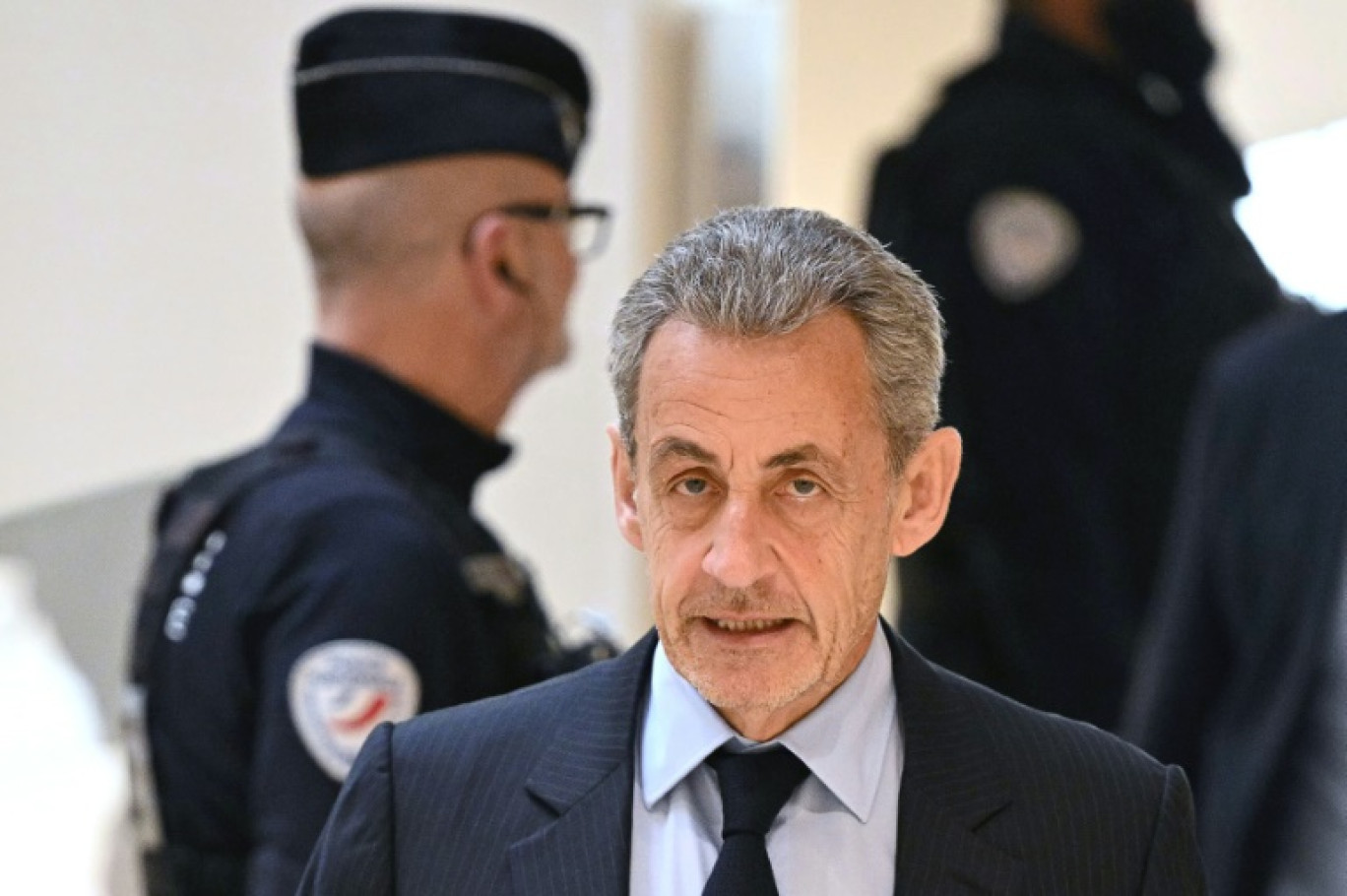 L'ancien président de la République Nicolas Sarkozy le 25 mars 2025 au tribunal de Paris, pour le procès portant sur le supposé financement de sa campagne de 2007 par la Libye © Hugo MATHY