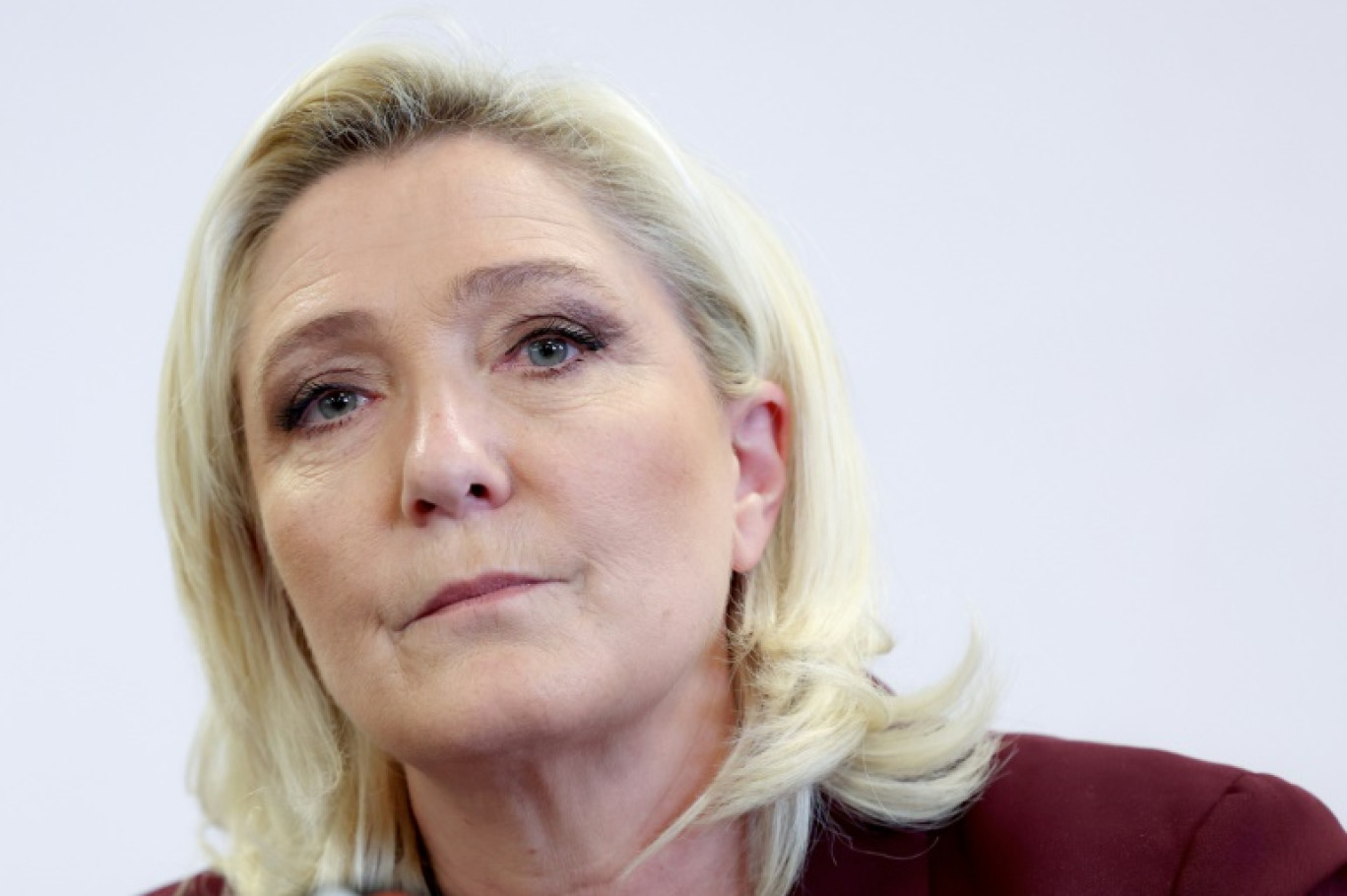 La leader du Rassemblement national Marine Le Pen, le 12 avril 2022 à Vernon, en Normandie © Thomas SAMSON
