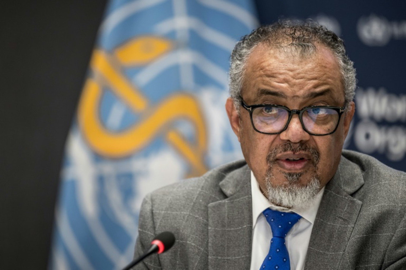 Le directeur général de l'OMS, Tedros Adhanom Ghebreyesus, le 10 décembre 2024 à Genève © Fabrice COFFRINI