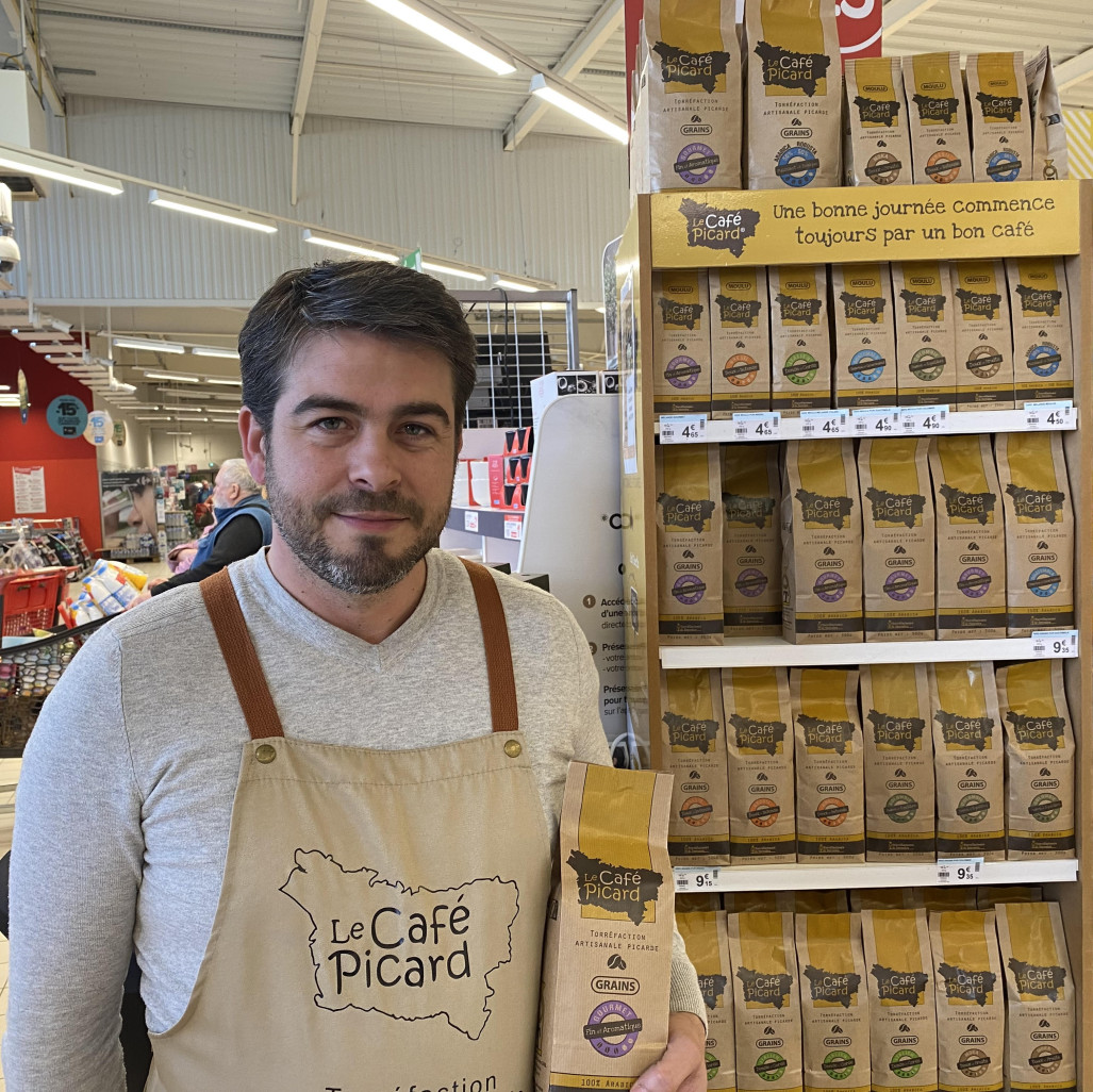 Cédric Lombard, un torréfacteur picard heureux du succès de ses produits.