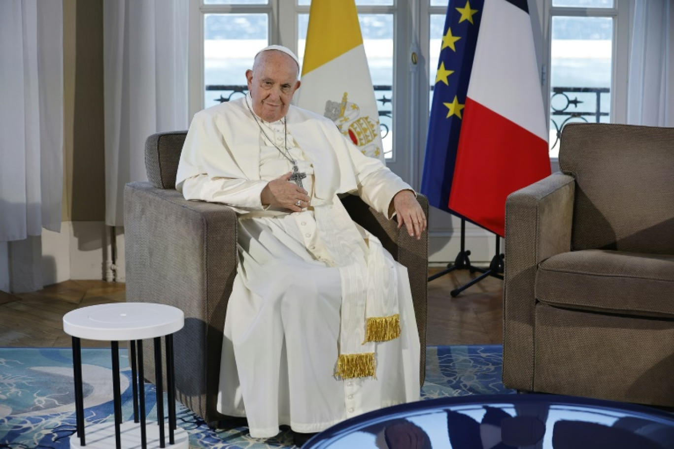 Le pape François au Palais du Pharo à Marseille, le 23 septembre 2023 © Sebastien NOGIER