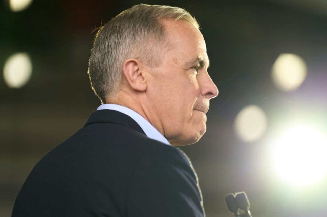 Mark Carney lors d'un meeting de campagne le 26 avril 2025 à Mississauga, dans la province canadienne de l'Ontario © Geoff Robins