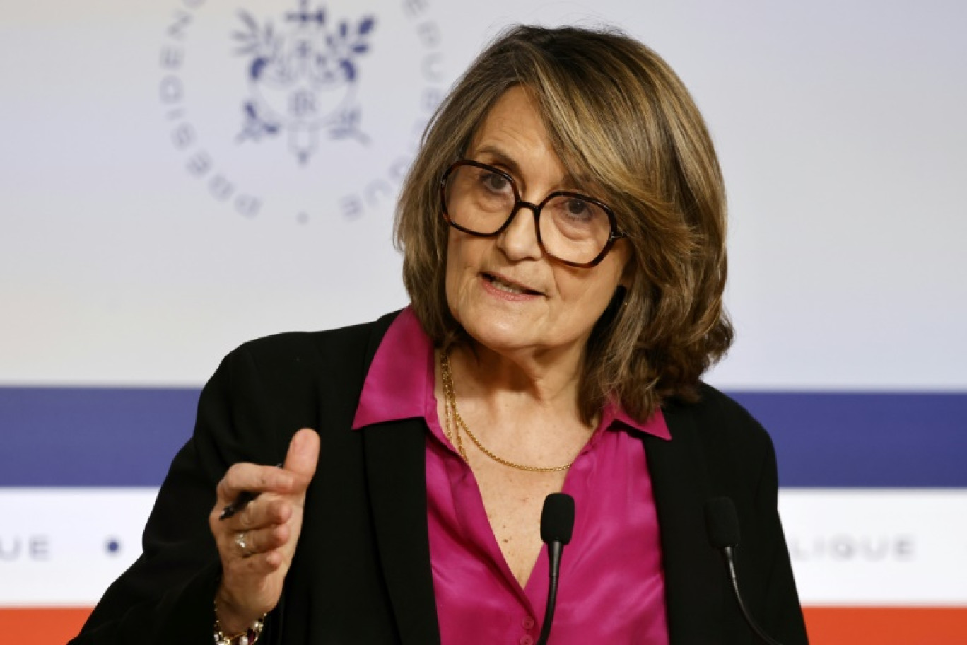 La porte-parole du gouvernement français Sophie Primas, le 26 mars 2025. © Ludovic MARIN