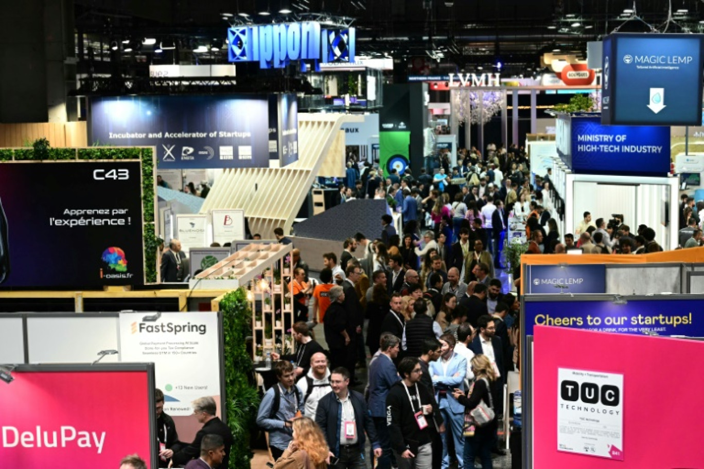 Le salon VivaTech, plus grand événement européen de la tech aura lieu du 11 au 14 juin à Paris Porte de Versailles, ici l'édition précédente, en mai 2024 au même endroit. © MIGUEL MEDINA