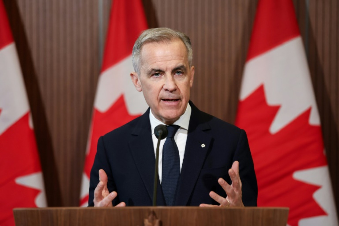 Le Premier ministre canadien Mark Carney, à Ottawa, le 3 avril 2025 © Dave Chan