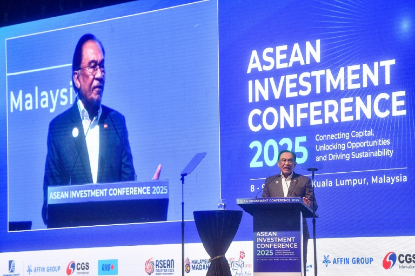 Le Premier ministre malaisien Anwar Ibrahim à Kuala Lumpur, en Malaisie, le 8 avril 2025 © Arif Kartono