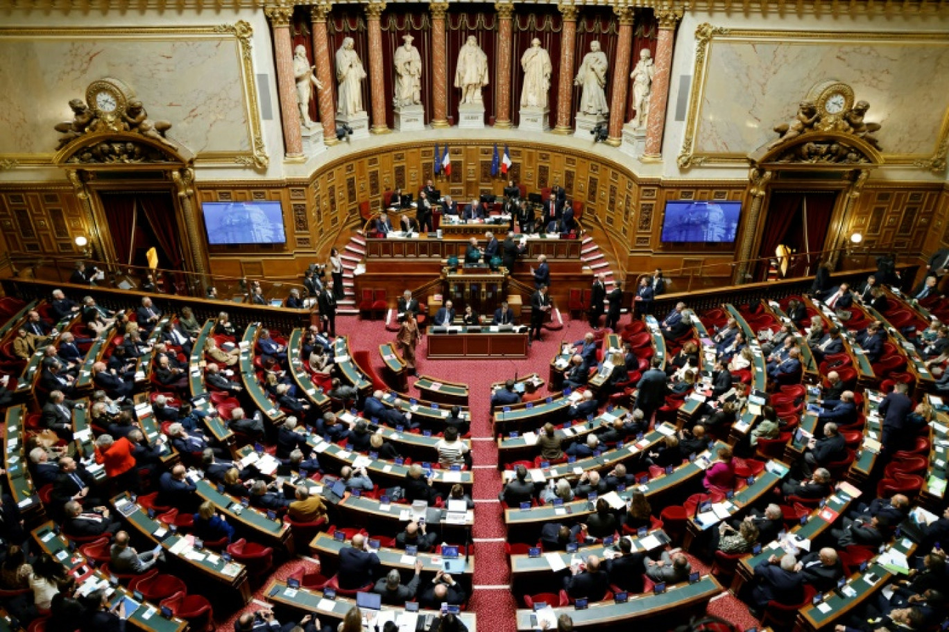 L'hémicycle du Sénat, à Paris, le 23 janvier 2025 © Ludovic MARIN