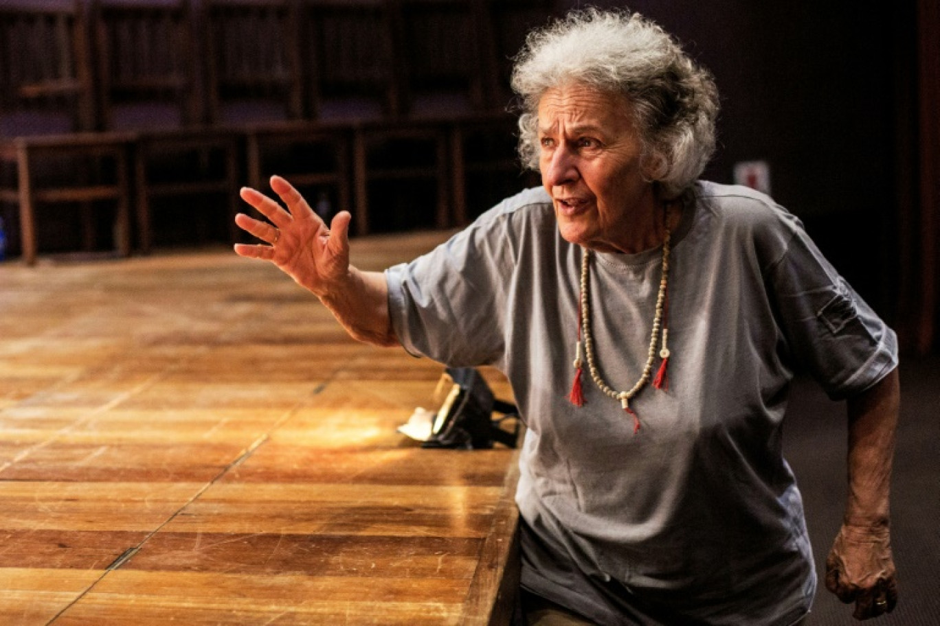 La metteuse en scène et fondatrice du Théâtre du Soleil, Ariane Mnouchkine, à Rio de Janeiro, au Brésil, le 12 avril 2019 © Daniel RAMALHO
