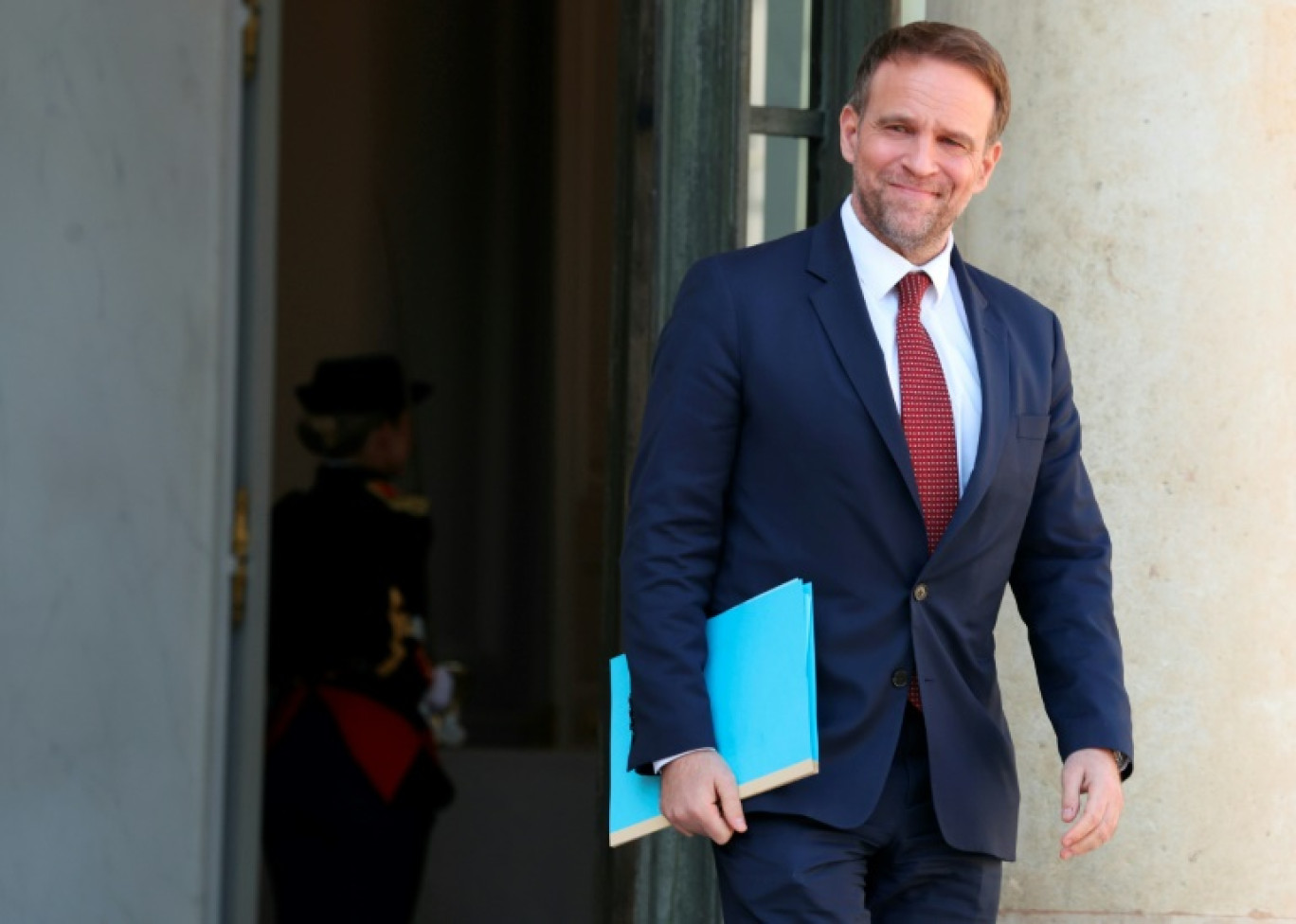 Le ministre de l'Industrie, Marc Ferracci, après le Conseil des ministres à l'Elysée, Paris, 9 avril 2025 © ALAIN JOCARD