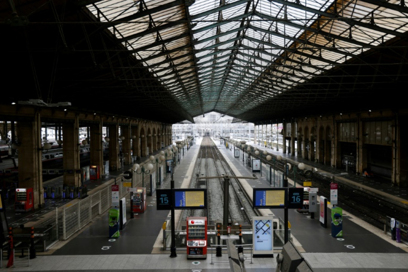 Trafic interrompu à la gare du Nord lors d'une journée de grève contre la réforme des retraites le 31 janvier 2023 © Ludovic MARIN