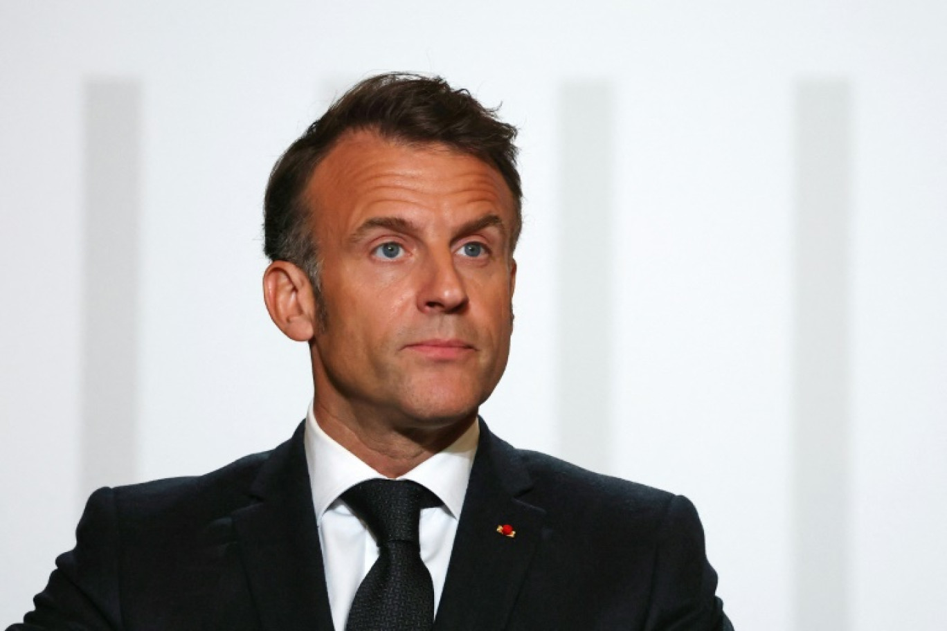 Le président Emmanuel Macron le 15 avril 2025 à Paris © Sarah Meyssonnier
