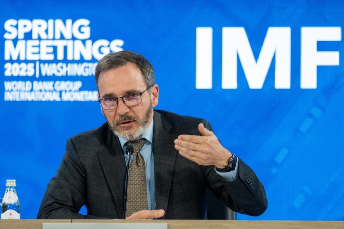 Le chef-économiste du FMI, Pierre-Olivier Gourinchas, le 22 avril 2025 à Washington © Jim WATSON