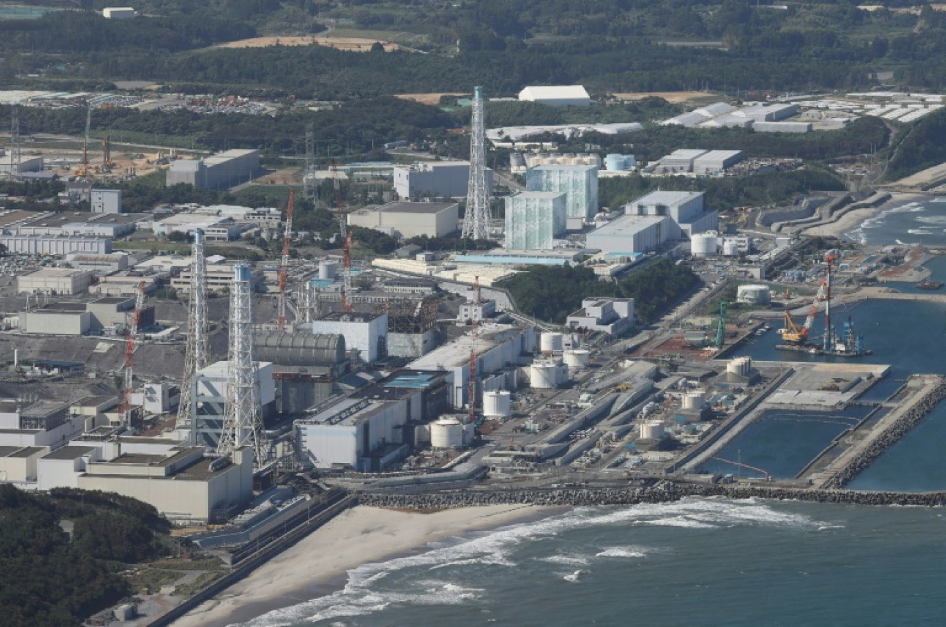 Vue aérienne du site de la centrale nucléaire de Fukushima Daiichi au Japon, le 24 août 2023 © STR