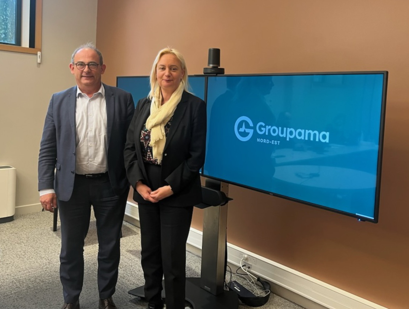 Laurent Poupart, président de Groupama Nord-Est et France, et Laurence Baudoin, DG de Groupama Nord-Est.