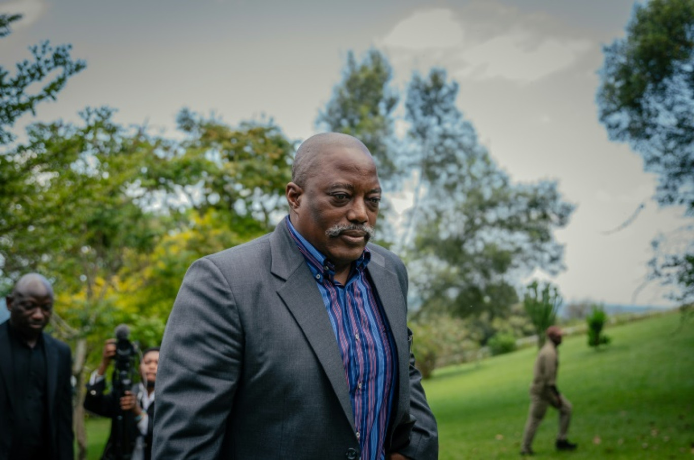 L'ancien président de la RDC, Joseph Kabila, lors d'une rencontre avec des dirigeants de diverses confessions religieuses dans l'une de ses résidences à Goma, le 29 mai 2025 © Jospin Mwisha