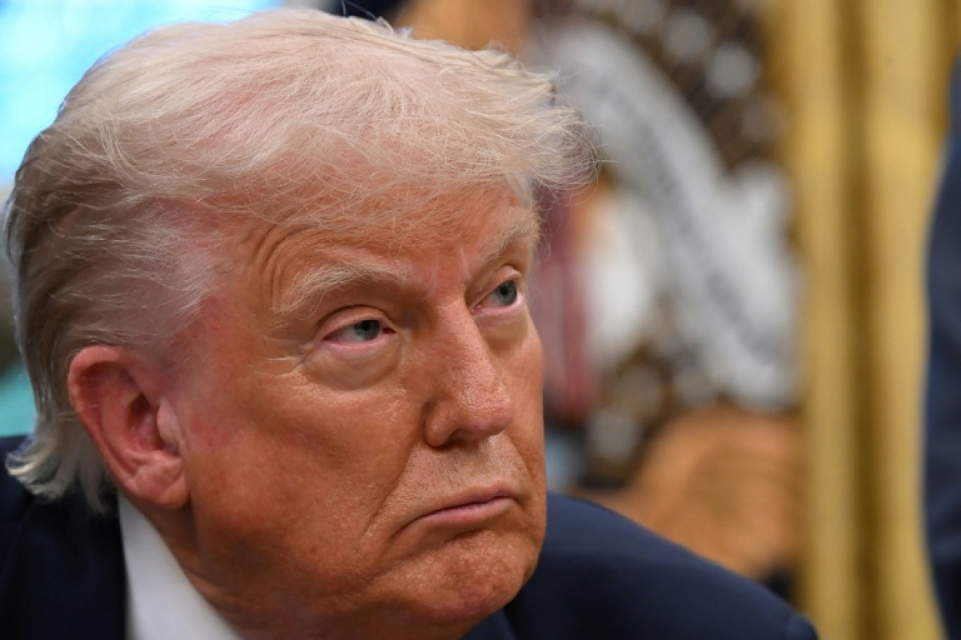 Le président américain Donald Trump, dans le bureau ovale de la Maison blanche à Washington, le 5 mai 2025. © Alex Wroblewski