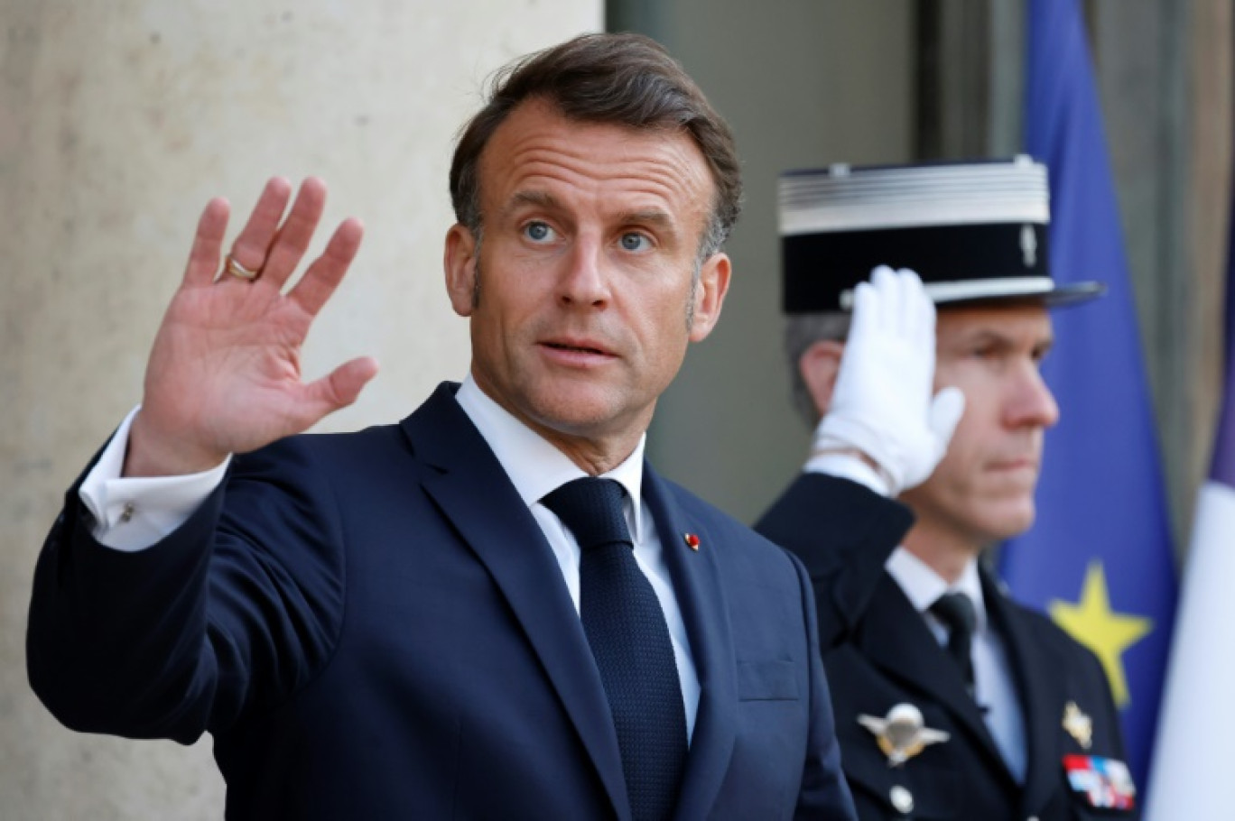 Emmanuel Macron le 5 mai 2025 au Palais de l'Elysée, à Paris © Ludovic MARIN