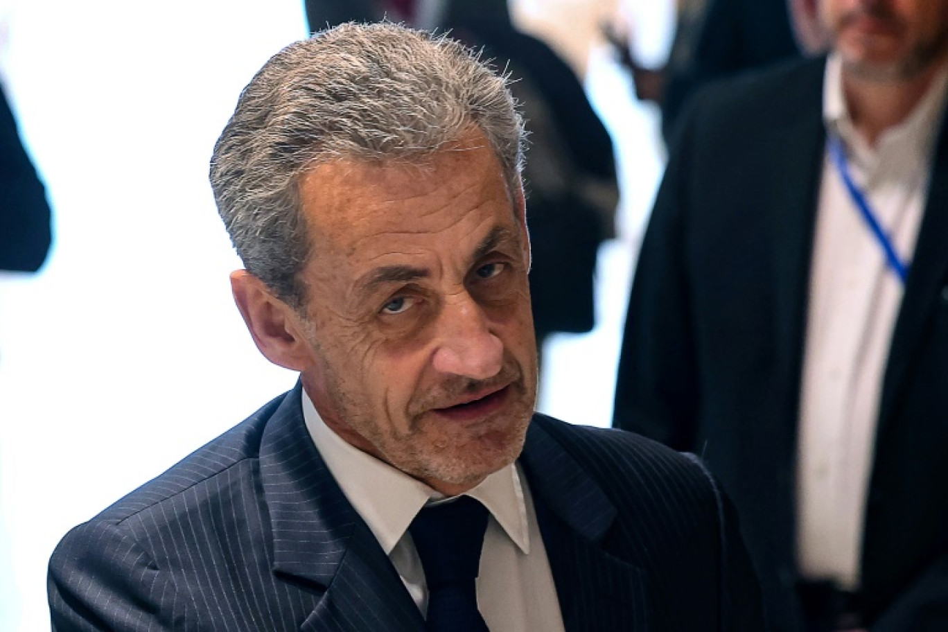 Nicolas Sarkozy au dernier jour du procès des soupçons de financement libyen de sa campagne présidentielle de 2007, à Paris le 8 avril 2025 © ALAIN JOCARD