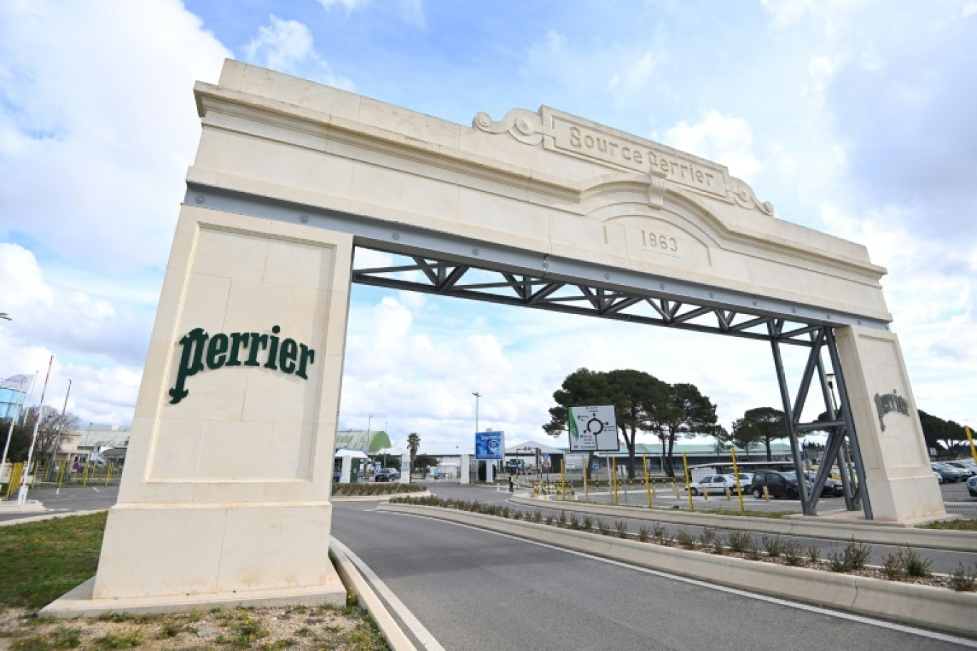 L'entrée de l'usine Perrier à Vergèze (Gard), le 7 février 2025 © Sylvain THOMAS