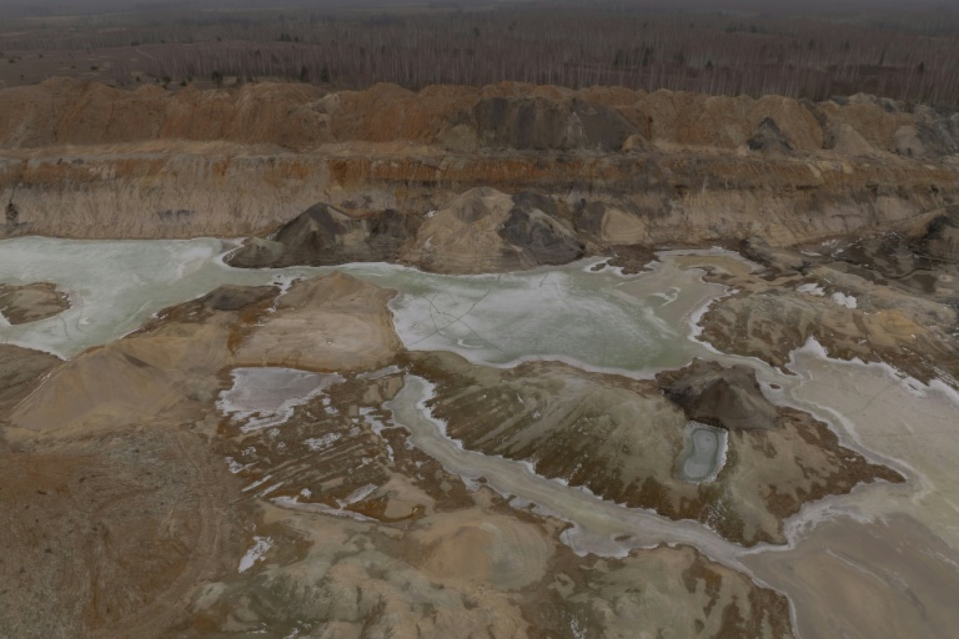 Une mine de titanium, dans la région de Zhytomyr, en Ukraine, le 28 février 2025 © Roman PILIPEY