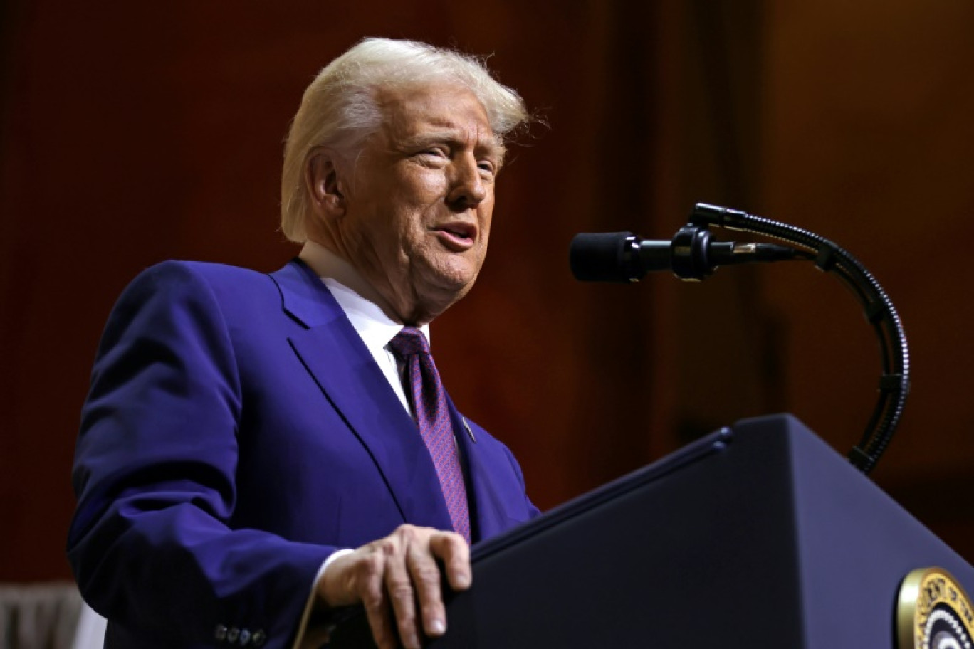 Le président américain Donald Trump, le 20 février 2025 à Washington © Samuel Corum
