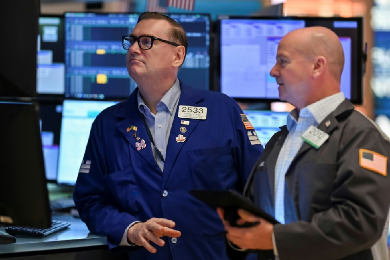 Des opérateurs à la Bourse de New York le 12 mai 2025. © ANGELA WEISS